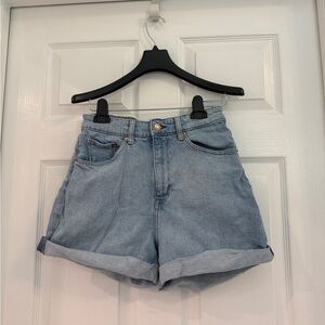 H&M denim ultra high waist shorts size 6